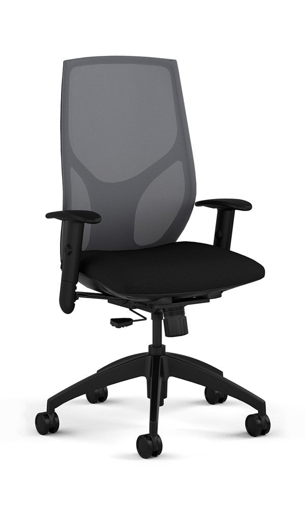Black Office Chair Adjustable Arms Warranty 9to5 Seating Simplova