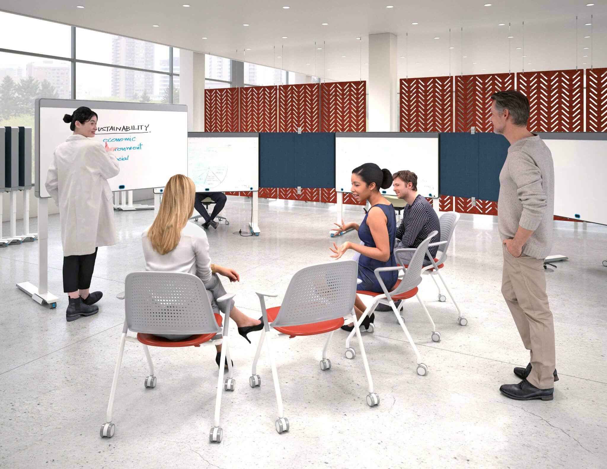 Amobi Team by AMQ Solutions: Flexible, Stylish Workspace Solutions Whiteboard, Cart, Screens AMQ Solutions 