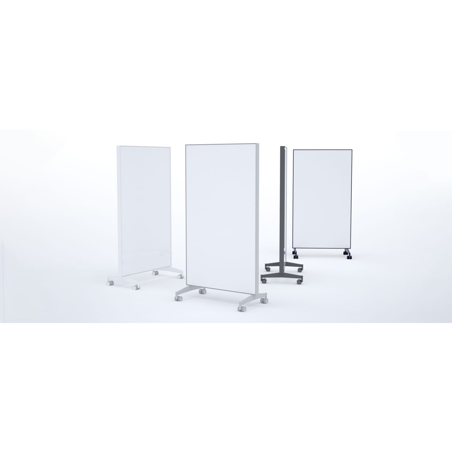 AX Mobile Double-Sided Glass Writing Board Allseating 