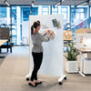 eM Premium Mobile Double-Sided Glass Whiteboard Whiteboards Fellowes 