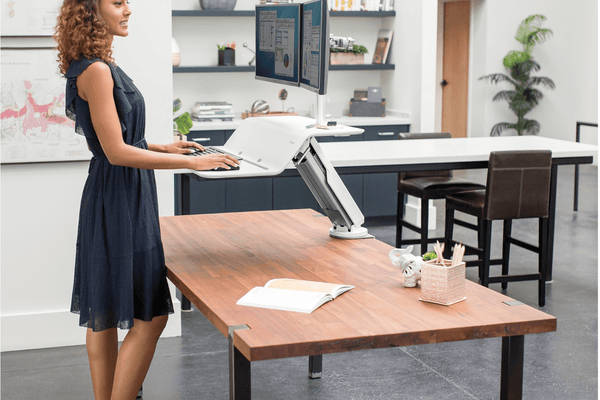 Fellows RT2 Sit Stand Desk Converter w/ Dual Monitor & TriMotion™ Tech