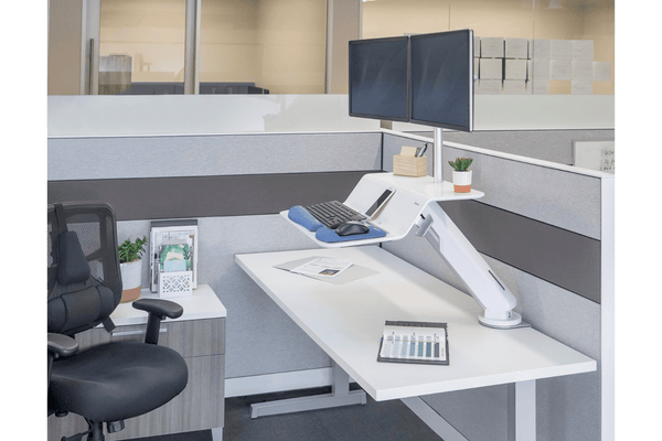 Fellows RT2 Sit Stand Desk Converter w/ Dual Monitor & TriMotion™ Tech