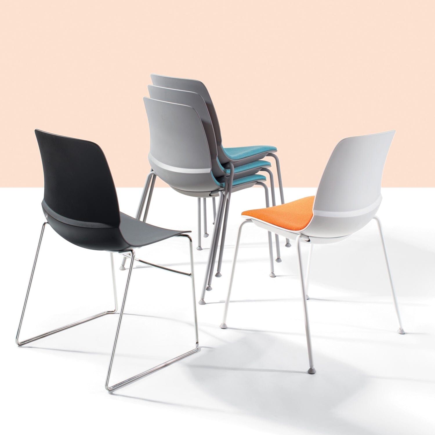 Mika Wire Rod Plastic Seat Chair Guest Chair, Cafe Chair, Stack Chair SitOnIt 