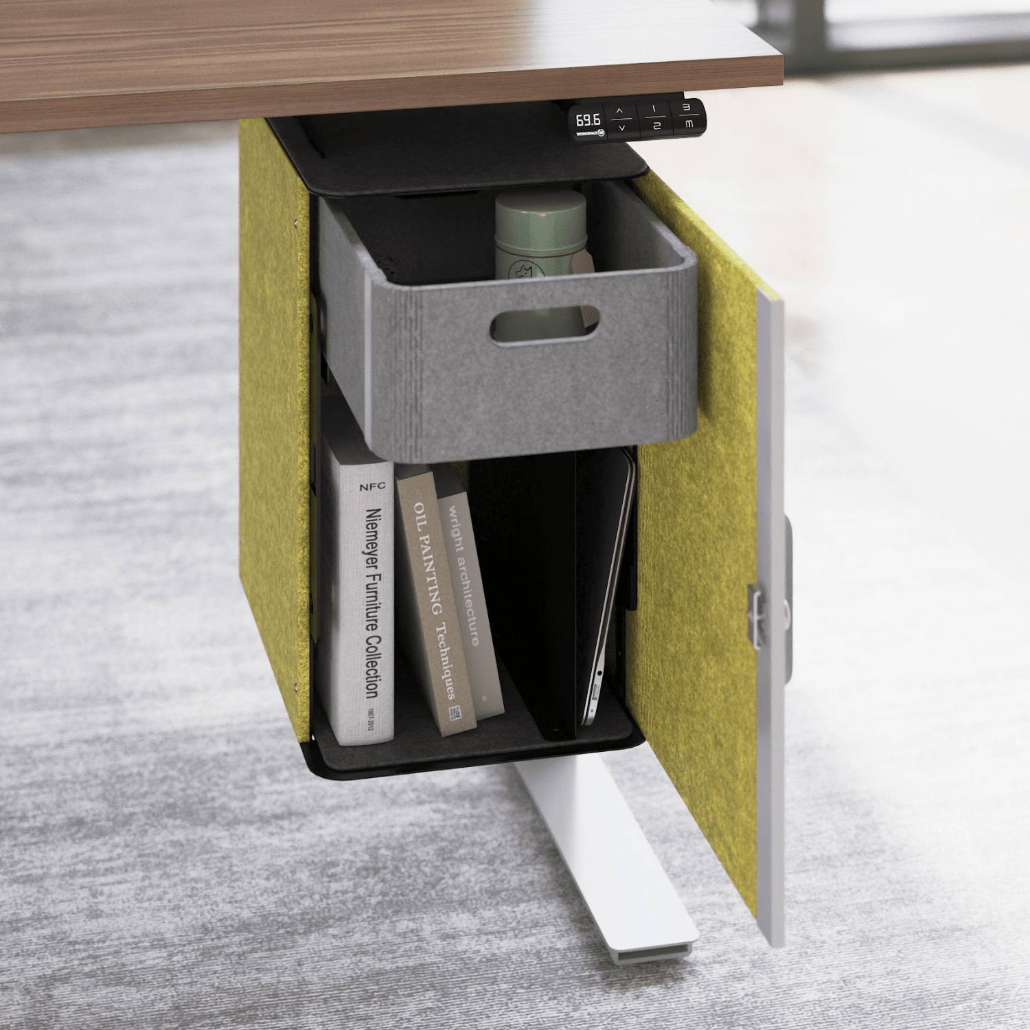 Mochi Undermount Personal Storage Pedestal, Storage Cabinet Workspace48 