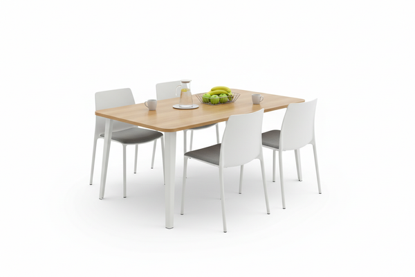 office cafeteria table, white background