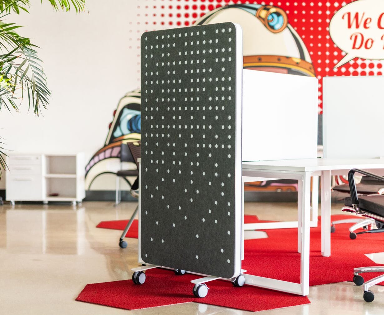 Orbit Mobile Acoustic Divider by Workspace48 Privacy Screen, Whiteboard Workspace48 