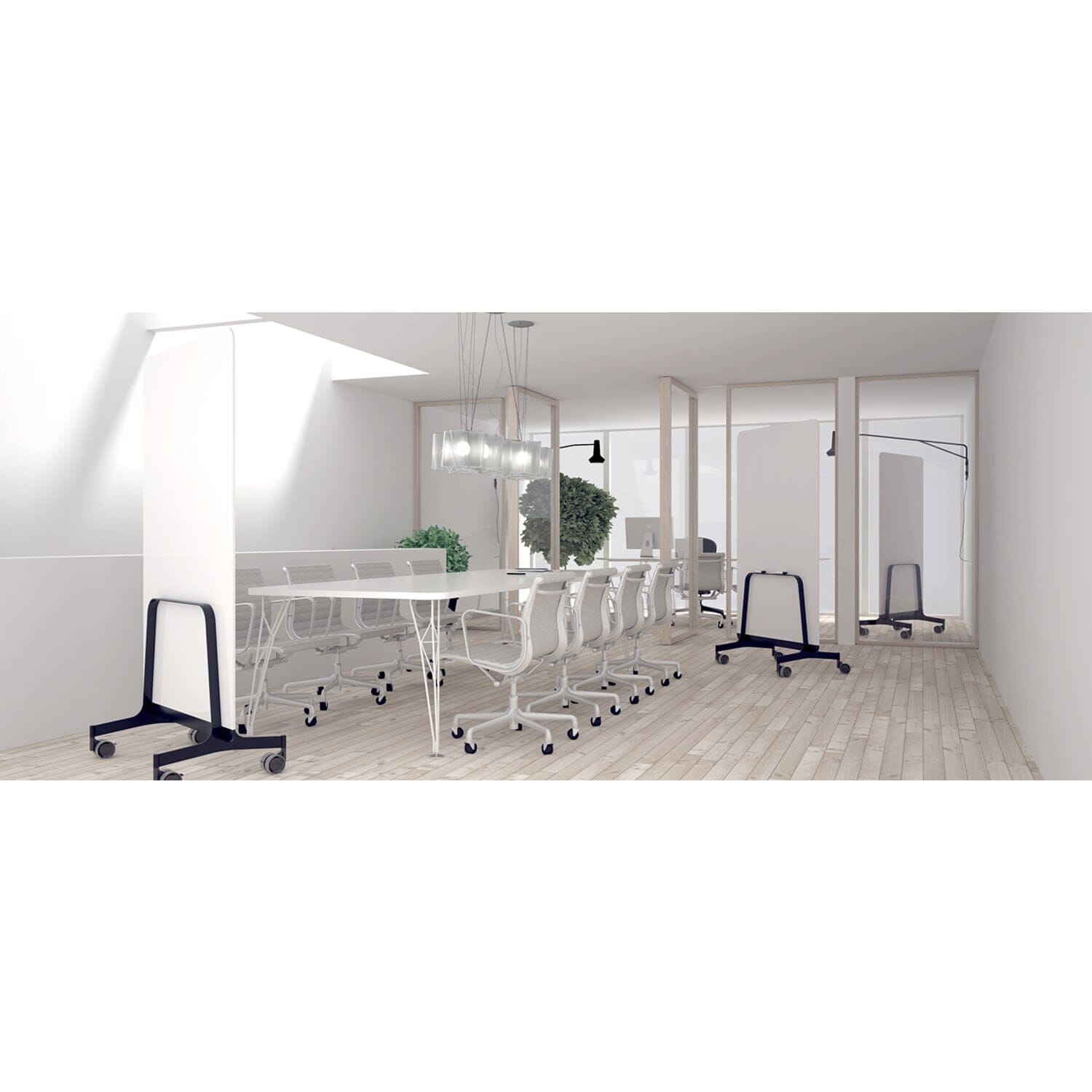 Q! Mobile Glass Whiteboard Room Divider Allseating 