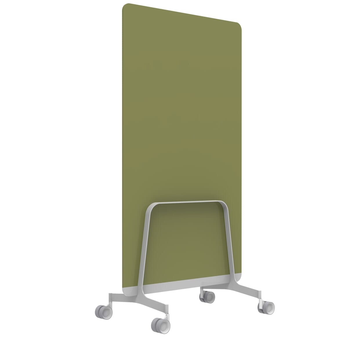 Q! Mobile Glass Whiteboard Room Divider Privacy Screen, Whiteboard Allseating 