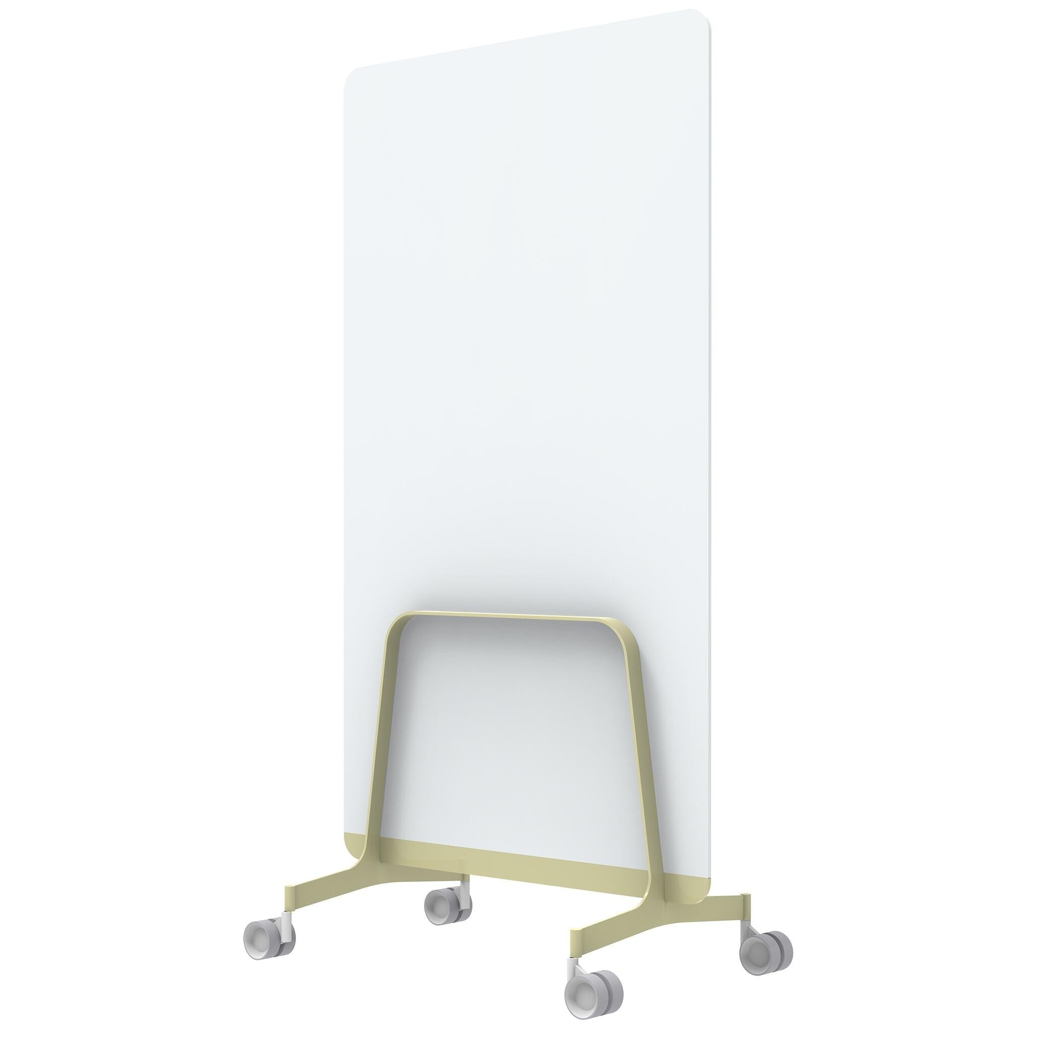 Q! Mobile Glass Whiteboard Room Divider Privacy Screen, Whiteboard Allseating 
