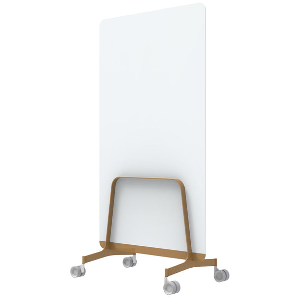 Q! Mobile Glass Whiteboard Room Divider Privacy Screen, Whiteboard Allseating 