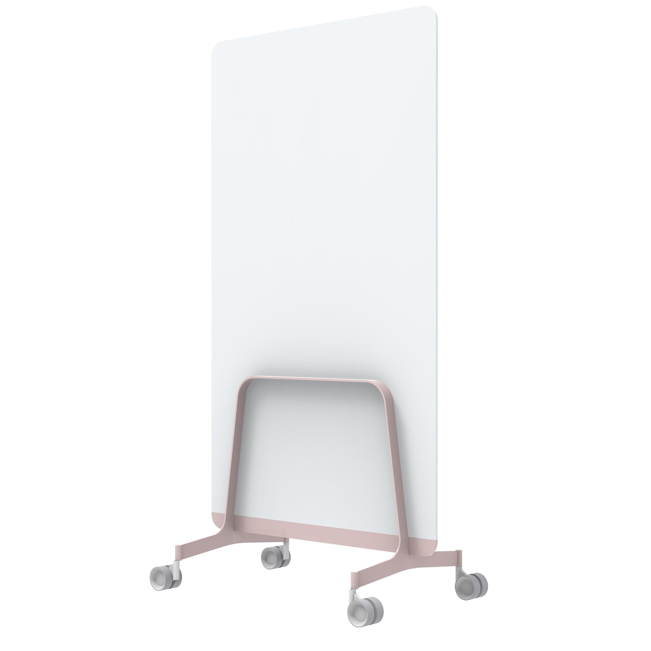 Q! Mobile Glass Whiteboard Room Divider Privacy Screen, Whiteboard Allseating 