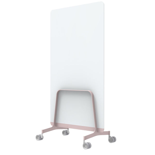 Q! Mobile Glass Whiteboard Room Divider Privacy Screen, Whiteboard Allseating 