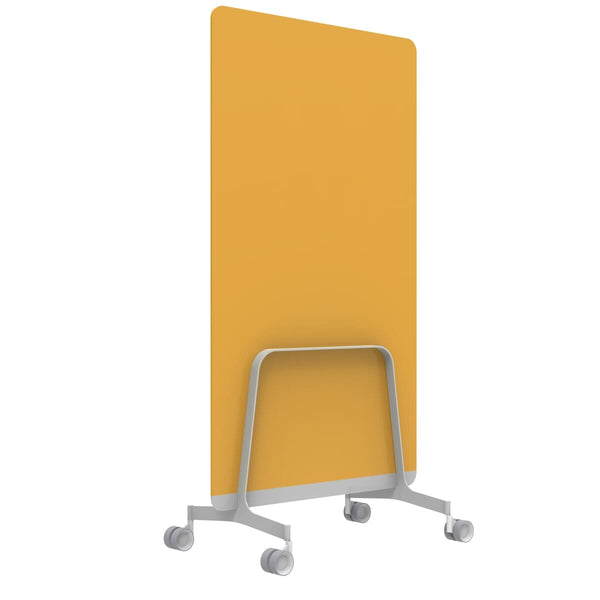 Q! Mobile Glass Whiteboard Room Divider Privacy Screen, Whiteboard Allseating 