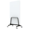 Q! Mobile Glass Whiteboard Room Divider Privacy Screen, Whiteboard Allseating 