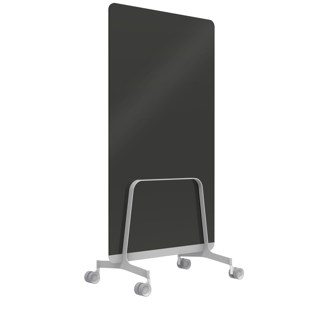 Q! Mobile Glass Whiteboard Room Divider Privacy Screen, Whiteboard Allseating 