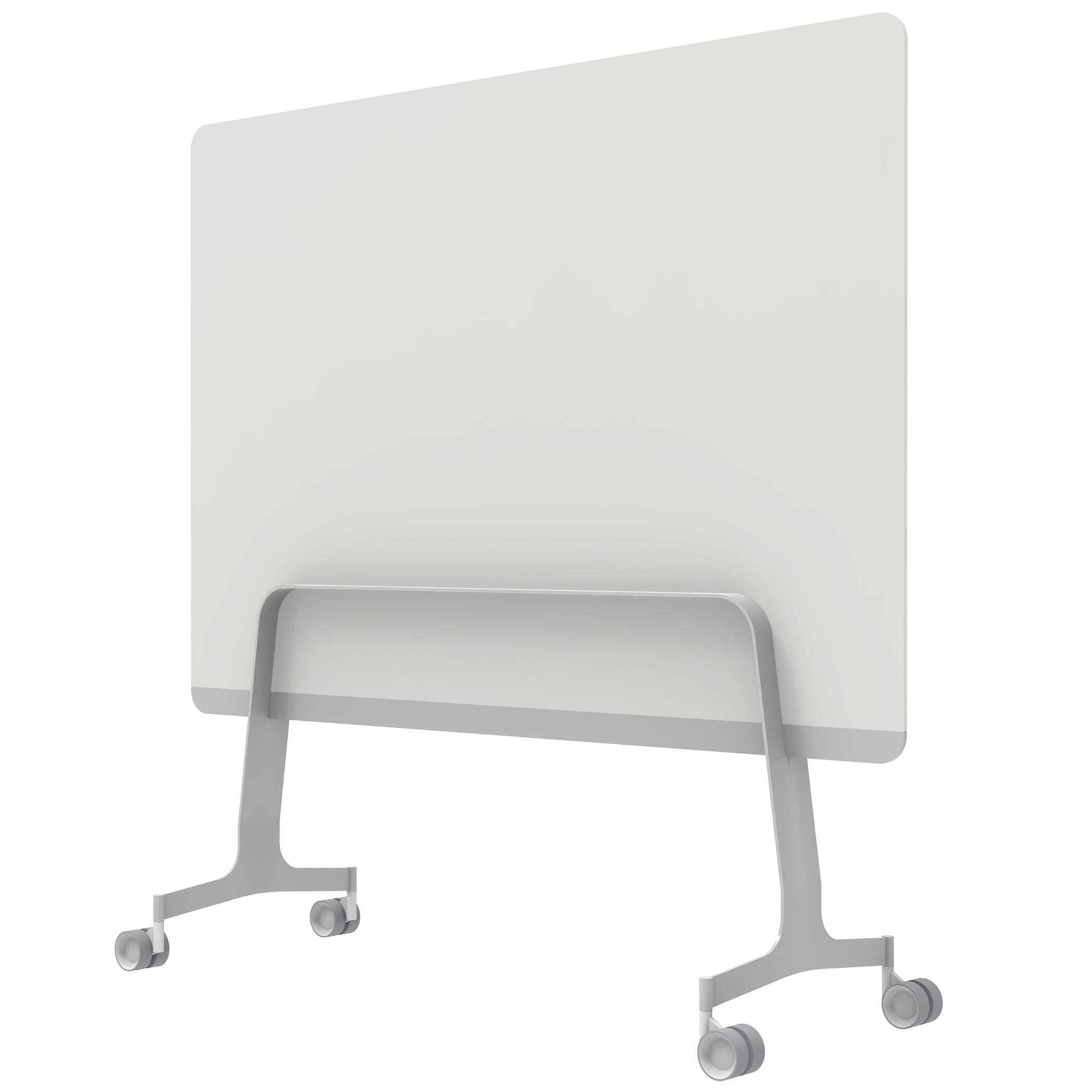 Q! Mobile Glass Whiteboard Room Divider Privacy Screen, Whiteboard Allseating 