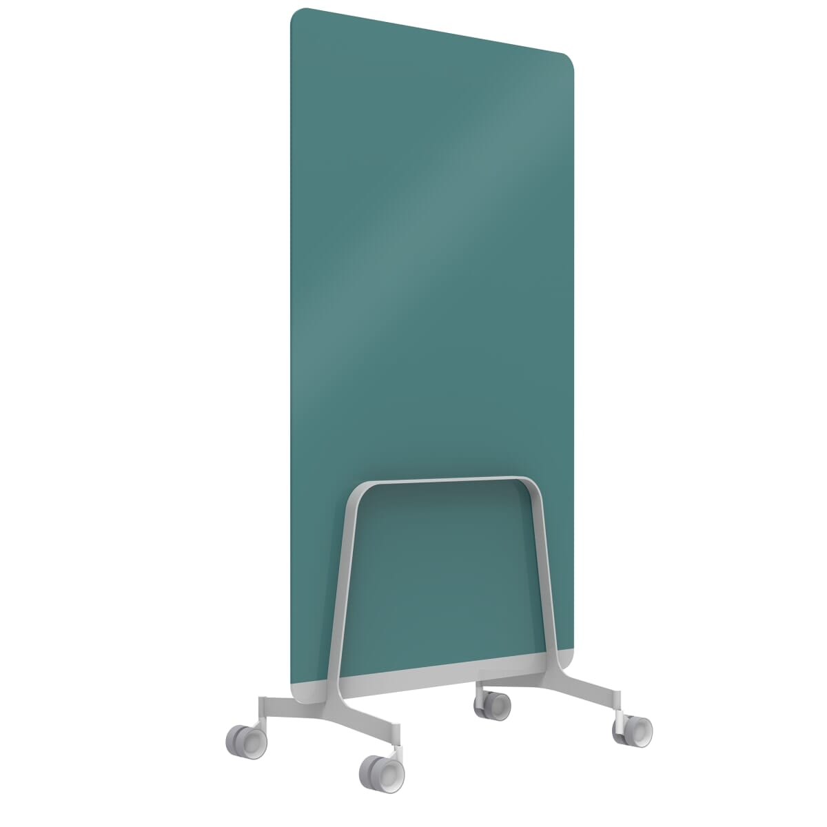 Q! Mobile Glass Whiteboard Room Divider Privacy Screen, Whiteboard Allseating 