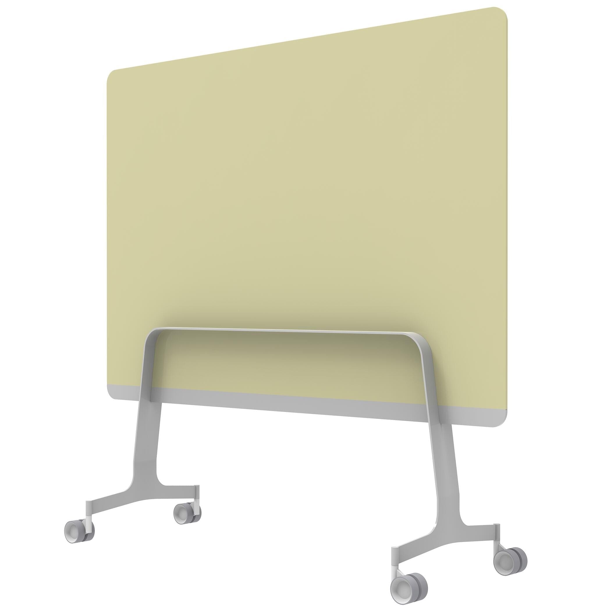 Q! Mobile Glass Whiteboard Room Divider Privacy Screen, Whiteboard Allseating 