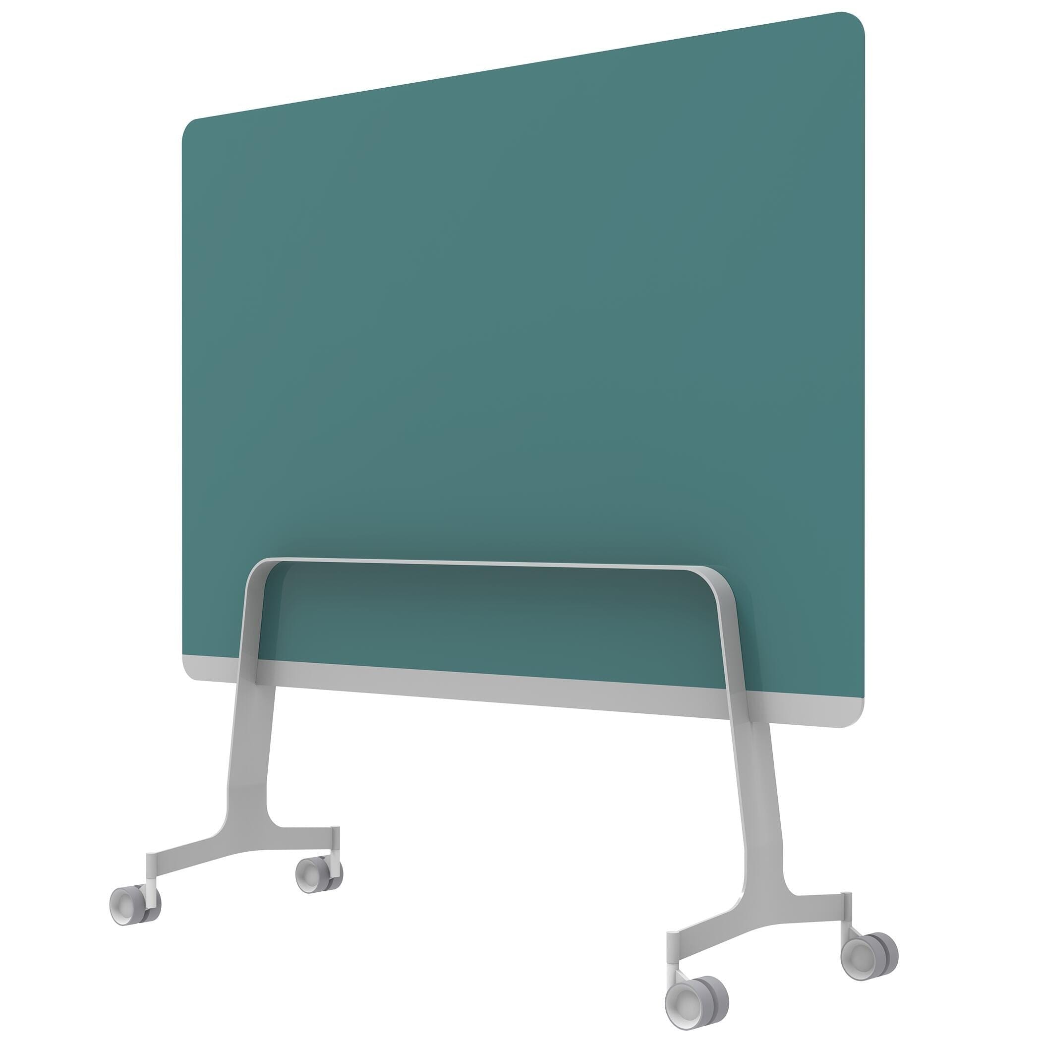 Q! Mobile Glass Whiteboard Room Divider Privacy Screen, Whiteboard Allseating 