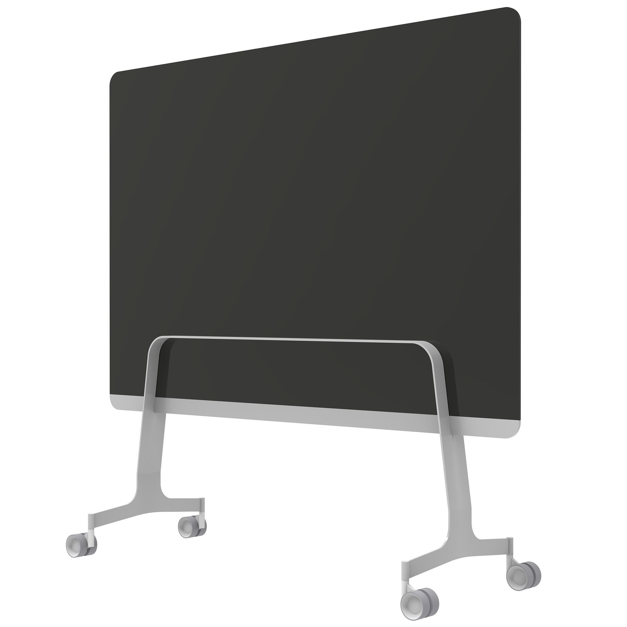 Q! Mobile Glass Whiteboard Room Divider Privacy Screen, Whiteboard Allseating 