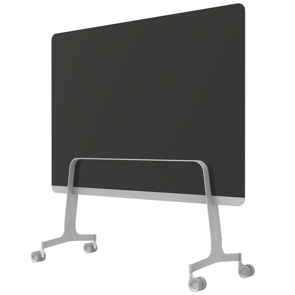 Q! Mobile Glass Whiteboard Room Divider Privacy Screen, Whiteboard Allseating 