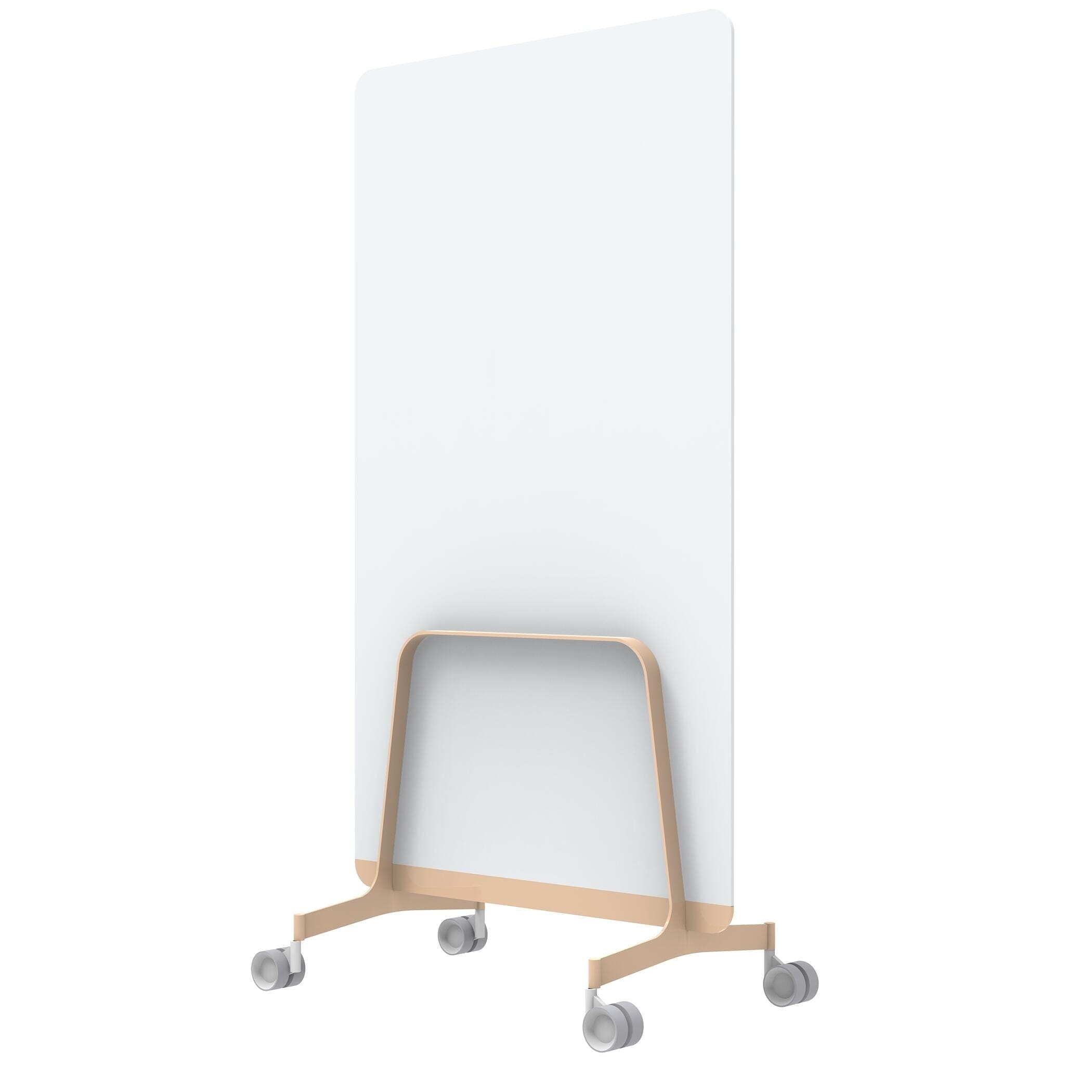 Q! Mobile Glass Whiteboard Room Divider Privacy Screen, Whiteboard Allseating 