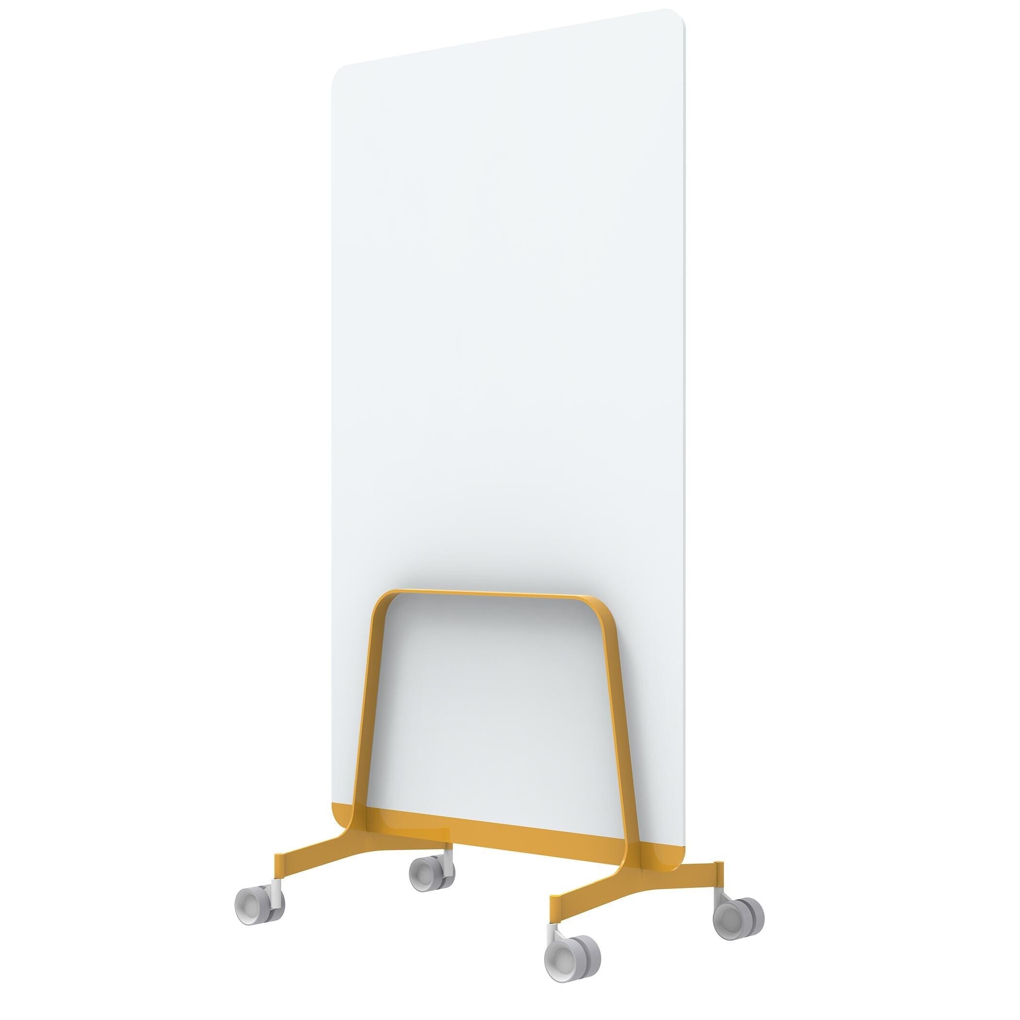 Q! Mobile Glass Whiteboard Room Divider Privacy Screen, Whiteboard Allseating 