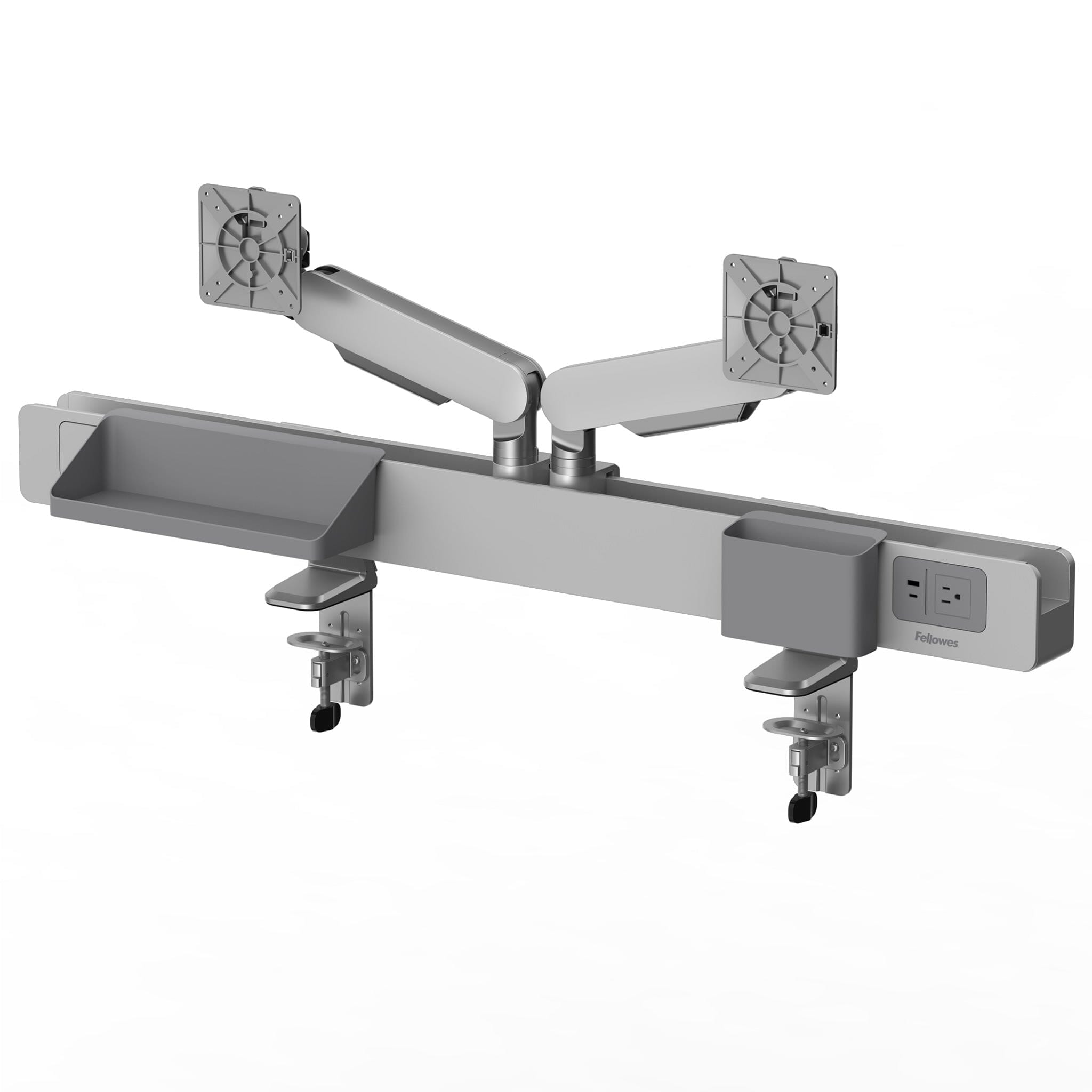 Rising Loft™ Rail System: Maximize Workspace. Minimize Clutter. Single Monitor Arm, Dual Monitor Arm Fellowes 