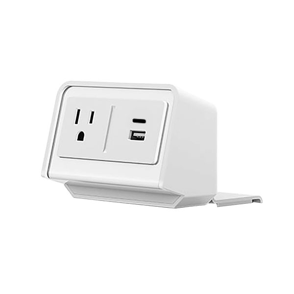 Title: Flexcharge™ Desktop Power Station | 1 AC Outlet + USB-A/USB-C Quick Charge | Desk Clamp Mount Power Solution Fellowes 