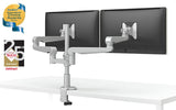 Evolve Series Dual Monitor Arm w/ Desk Clamp Dual Monitor Arm ESI Ergo Silver 