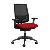 Focus 2.0 Office Chair - Mesh Back Office Chair, Conference Chair, Computer Chair, Teacher Chair, Meeting Chair SitOnIt Fabric Color Crimson Mesh Color Black 