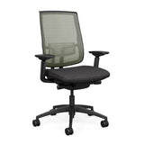 Focus 2.0 Office Chair - Mesh Back Office Chair, Conference Chair, Computer Chair, Teacher Chair, Meeting Chair SitOnIt Fabric Color Ebony Mesh Color Sand 