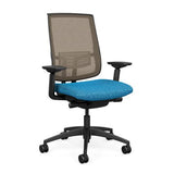 Focus 2.0 Office Chair - Mesh Back Office Chair, Conference Chair, Computer Chair, Teacher Chair, Meeting Chair SitOnIt Fabric Color Lagoon Mesh Color Dune 