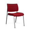Focus Guest Chair w/ Fabric Seat & Back Guest Chair, Cafe Chair SitOnIt Fabric Color Crimson Silver Frame 
