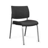 Focus Guest Chair w/ Fabric Seat & Back Guest Chair, Cafe Chair SitOnIt Fabric Color Ebony Silver Frame 