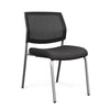 Focus Guest Chair w/ Mesh Back Guest Chair, Cafe Chair SitOnIt Fabric Color Ebony Mesh Color Black Silver Frame