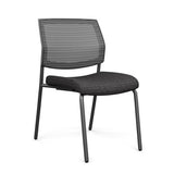 Focus Guest Chair w/ Mesh Back Guest Chair, Cafe Chair SitOnIt Fabric Color Ebony Mesh Color Impress Black Frame