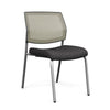 Focus Guest Chair w/ Mesh Back Guest Chair, Cafe Chair SitOnIt Fabric Color Ebony Mesh Color Sand Silver Frame