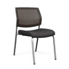 Focus Guest Chair w/ Mesh Back Guest Chair, Cafe Chair SitOnIt Fabric Color Ebony Mesh Color Slate Silver Frame