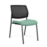 Focus Guest Chair w/ Mesh Back Guest Chair, Cafe Chair SitOnIt Fabric Color Sea Green Mesh Color Black Black Frame