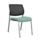 Focus Guest Chair w/ Mesh Back Guest Chair, Cafe Chair SitOnIt Fabric Color Sea Green Mesh Color Black Silver Frame