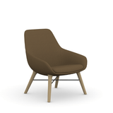 Lilly Midback Wood base Four Leg Chair Lounge Seating 9to5 Seating Frame Color Maple Fabric Color Barley 