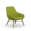 Lilly Midback Wood base Four Leg Chair Lounge Seating 9to5 Seating Frame Color Maple Fabric Color Lime 