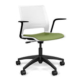Lumin Light Task Chair | Two Arm Style Options | SitOnIt Light Task Chair, Conference Chair, Computer Chair, Teacher Chair, Meeting Chair SitOnIt Arctic Plastic Vinyl Color Moss 