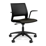 Lumin Light Task Chair | Two Arm Style Options | SitOnIt Light Task Chair, Conference Chair, Computer Chair, Teacher Chair, Meeting Chair SitOnIt Black Plastic Vinyl Color Onyx 