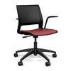 Lumin Light Task Chair | Two Arm Style Options | SitOnIt Light Task Chair, Conference Chair, Computer Chair, Teacher Chair, Meeting Chair SitOnIt Black Plastic Vinyl Color Ruby 