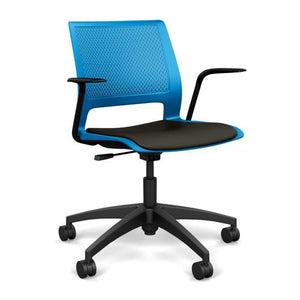 Lumin Light Task Chair | Two Arm Style Options | SitOnIt Light Task Chair, Conference Chair, Computer Chair, Teacher Chair, Meeting Chair SitOnIt Pacific Plastic Vinyl Color Onyx 