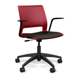 Lumin Light Task Chair | Two Arm Style Options | SitOnIt Light Task Chair, Conference Chair, Computer Chair, Teacher Chair, Meeting Chair SitOnIt Red Plastic Vinyl Color Onyx 