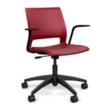 Lumin Light Task Chair | Two Arm Style Options | SitOnIt Light Task Chair, Conference Chair, Computer Chair, Teacher Chair, Meeting Chair SitOnIt Red Plastic Vinyl Color Ruby 