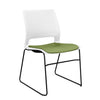 Lumin Wire Rod Guest Chair - Vinyl Seat Guest Chair, Cafe Chair, Stack Chair SitOnIt Arctic Plastic Vinyl Color Moss Frame Color Black